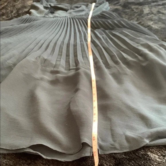 Club Monaco Navy Romantic Pleated Flounce Ruffle Sleeves Midi Dress Size 6 - Picture 16 of 16